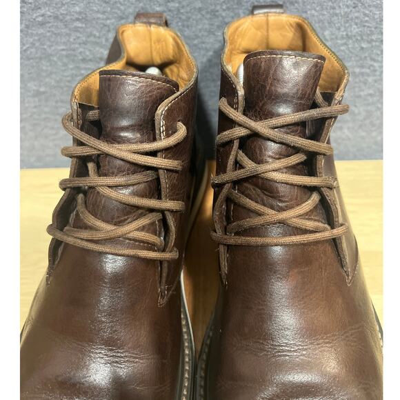 John Varvatos Mens Chukka Boots Distressed Leather Finish Brown Size 10M - Picture 4 of 10